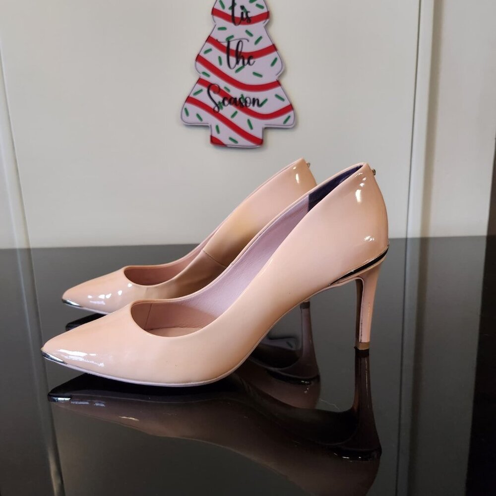 Ted Baker London Blush Pink Patent Pointed-Toe Pumps - Picture 3 of 6